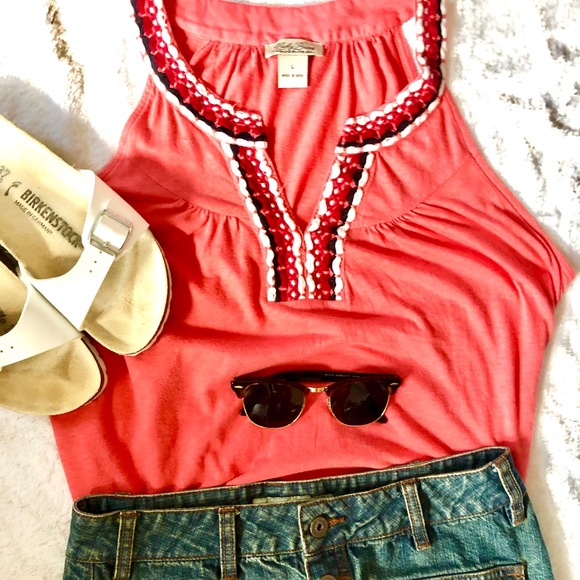 Lucky Brand Coral Tank - Size Large - Picture 3 of 6
